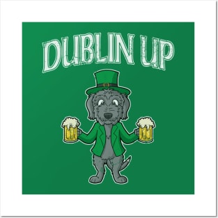 Irish Wolfhound Dog Dublin Up St Patricks Day Posters and Art